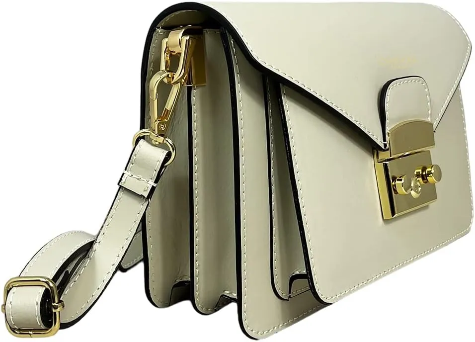 Zaniah Shoulder Bag, Genuine Leather Made in Italy