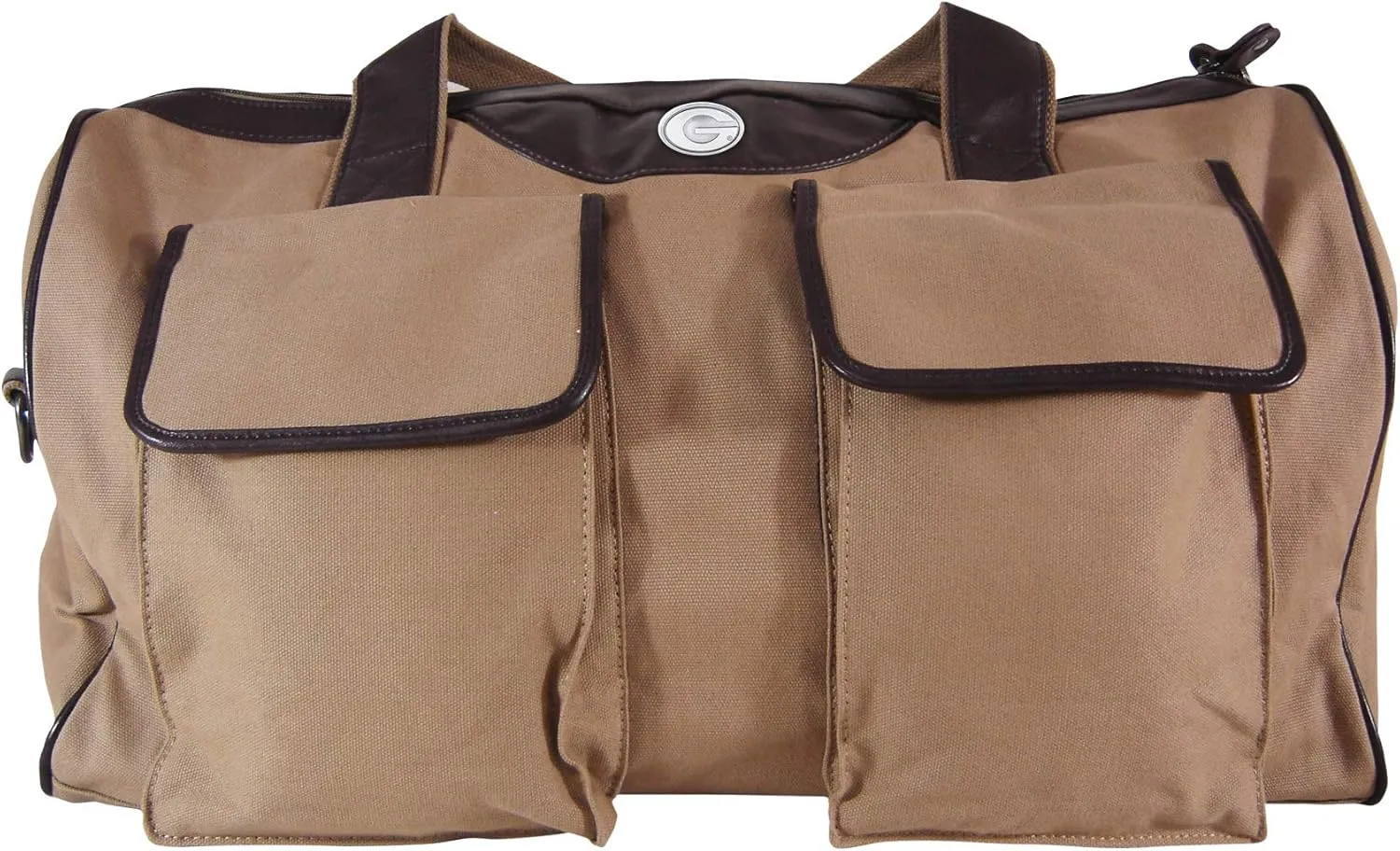 ZEP-PRO NCAA Georgia Bulldogs Men's Canvas Concho Duffel Bag, Khaki, One Size